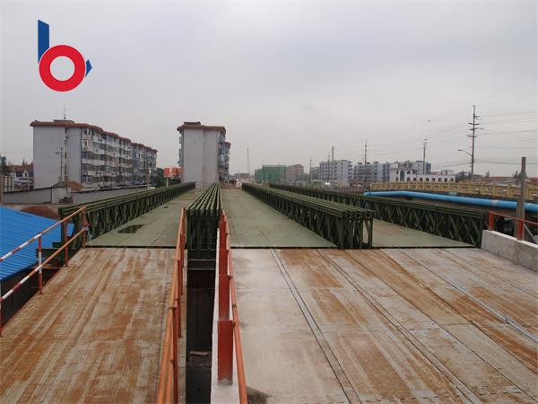 上海市川沙鎮(zhèn)多車道貝雷鋼橋 上海二建外環(huán)現澆支撐